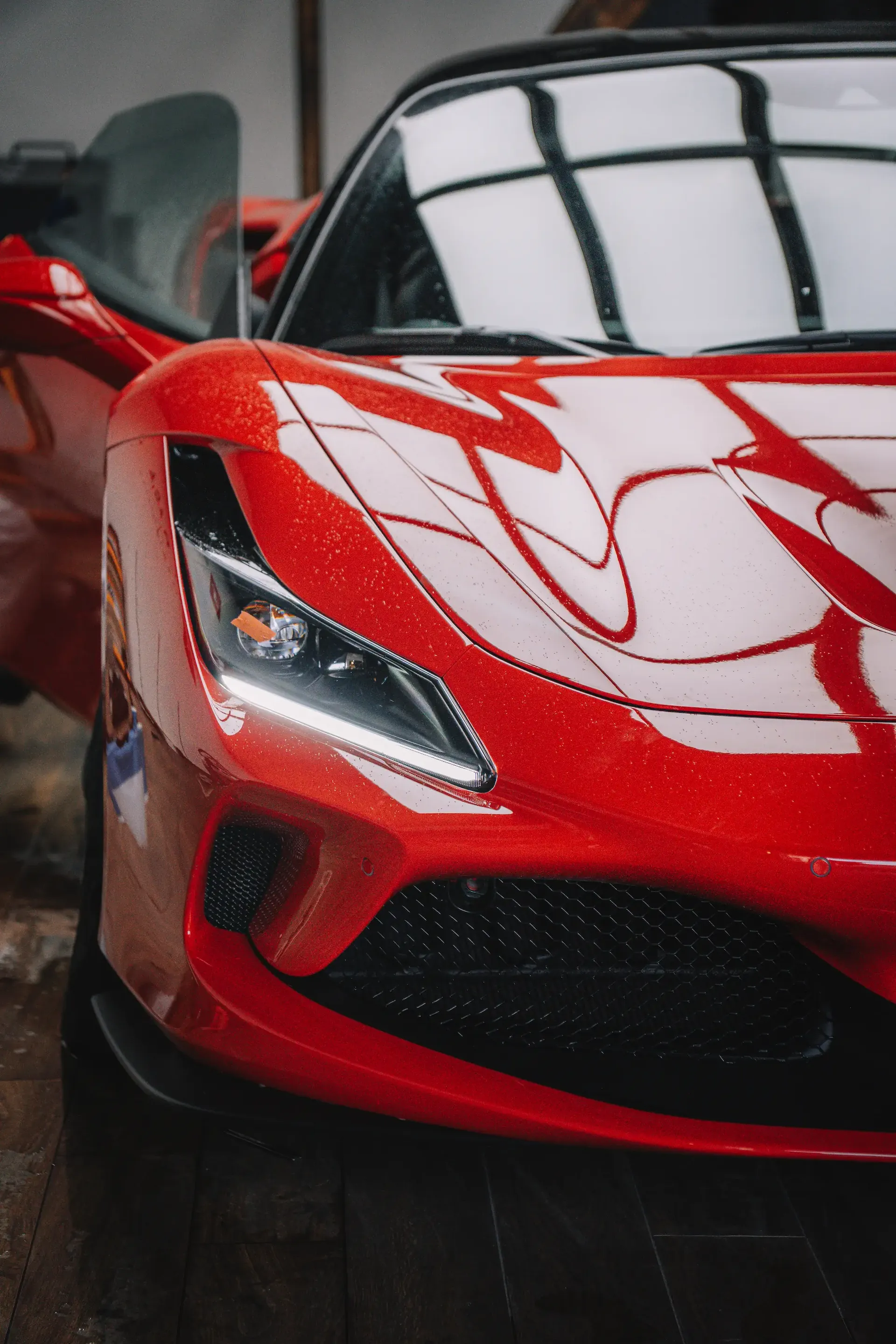 Detail of the ferrari front grille