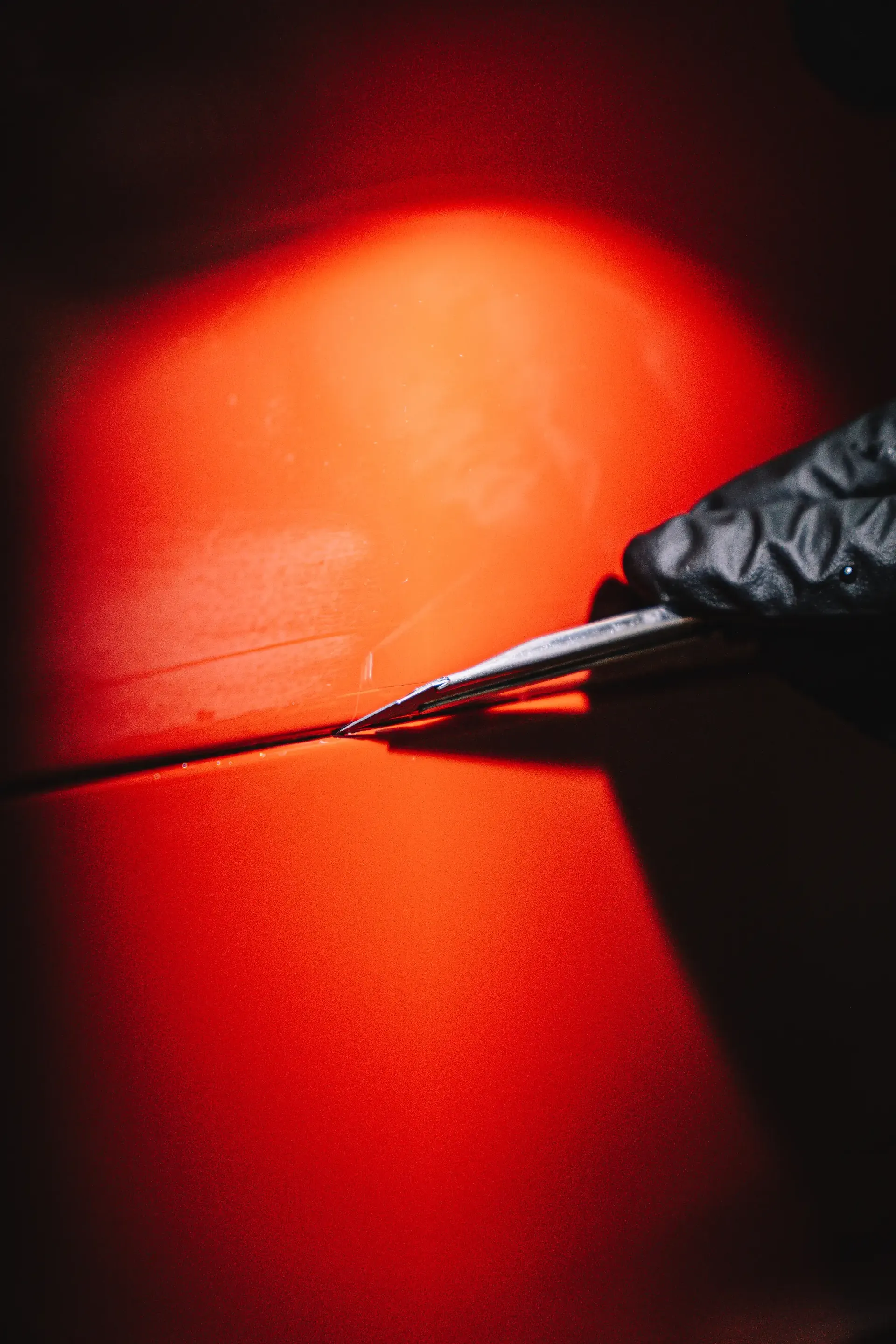 Detail of applying protective film